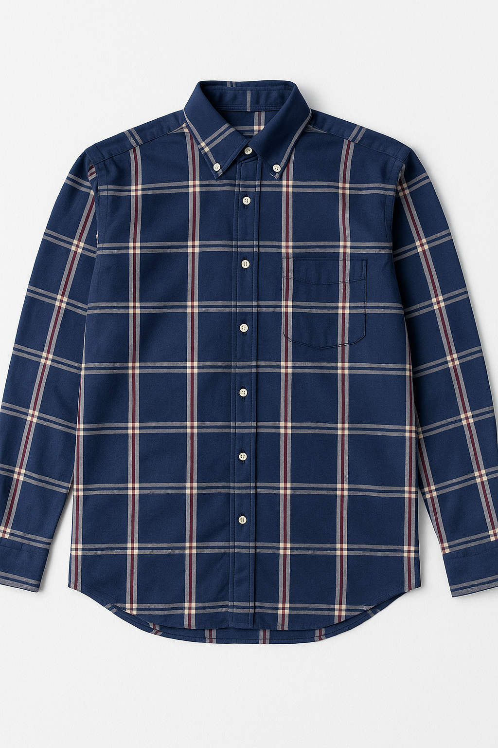 Camisas Para Hombre Cuadros Button Down B55106 Marino