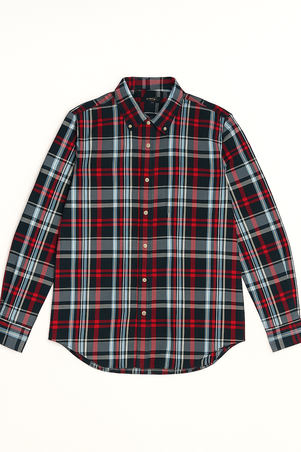 Camisas Para Hombre Cuadros Button Down B55101 Marino