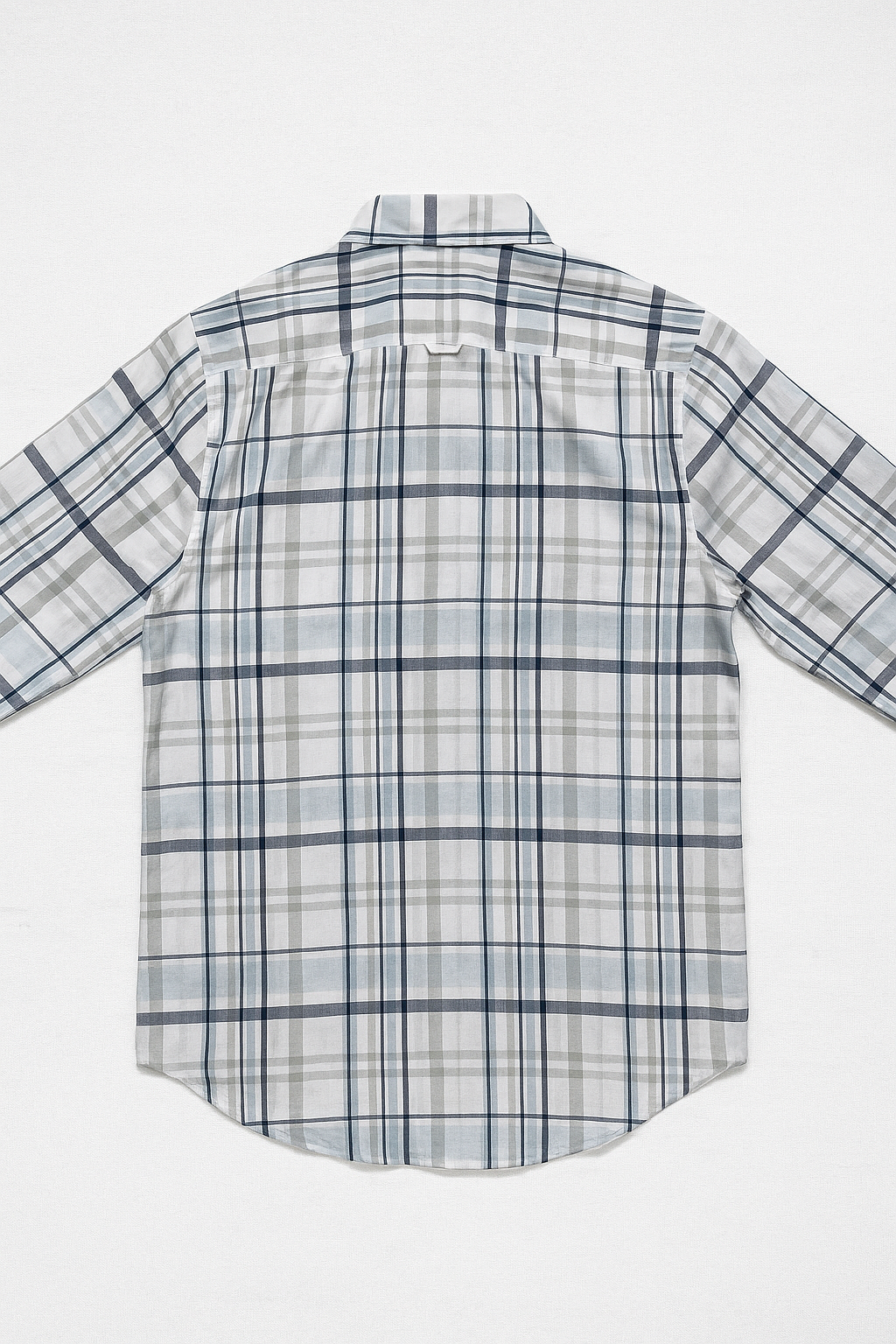Camisas Para Hombre Cuadros Button Down B55101 Blanco