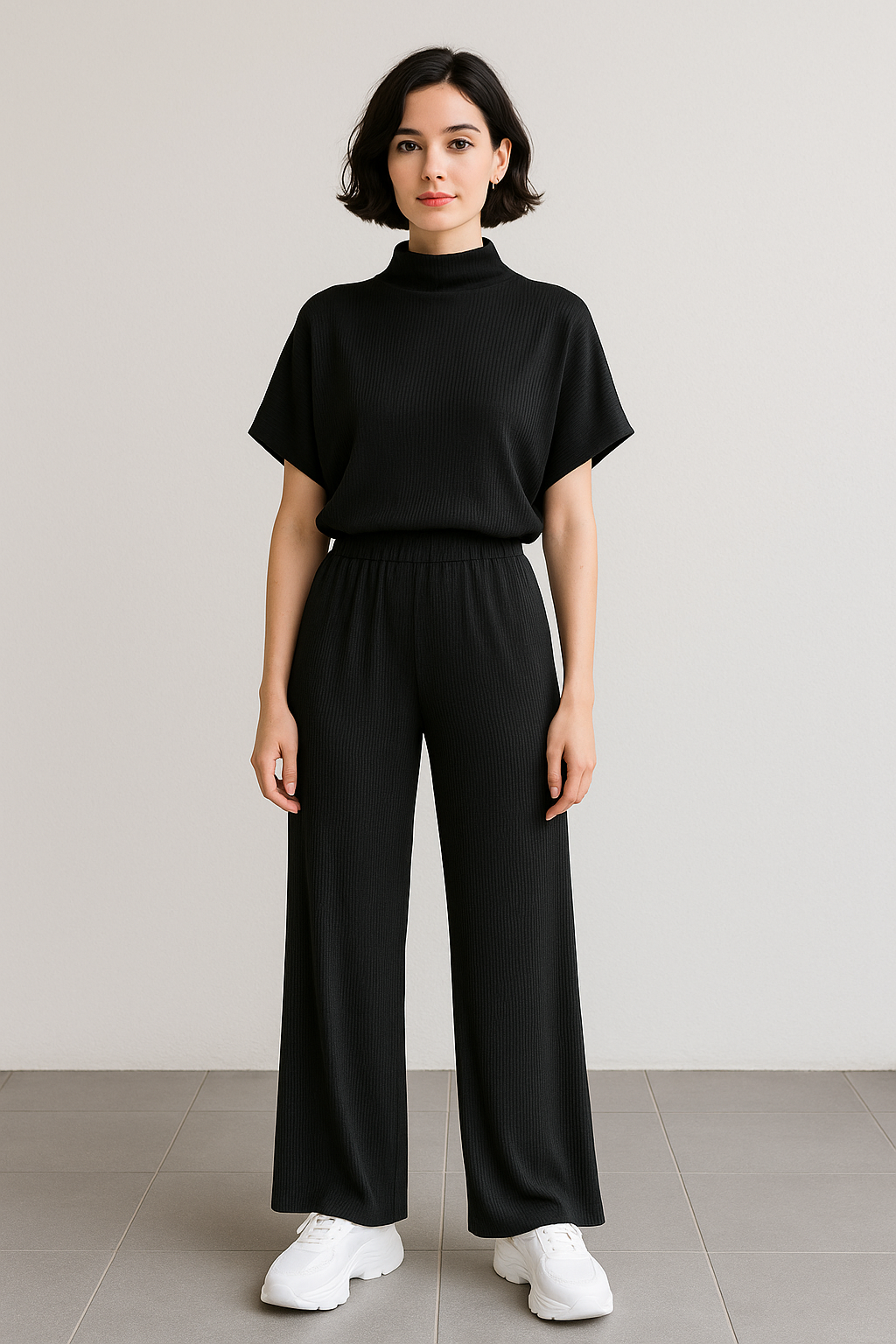 Pantalones Para Mujer Wide Leg De Canal W53118 Negro