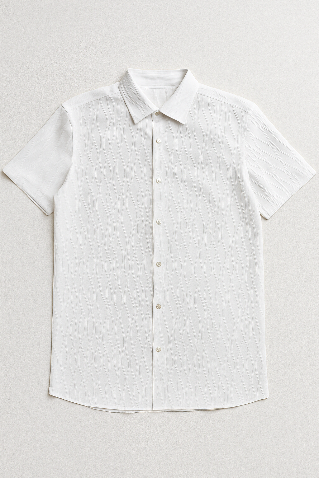 Camisas Para Hombre Soft Touch Jacquard B55361 Blanco