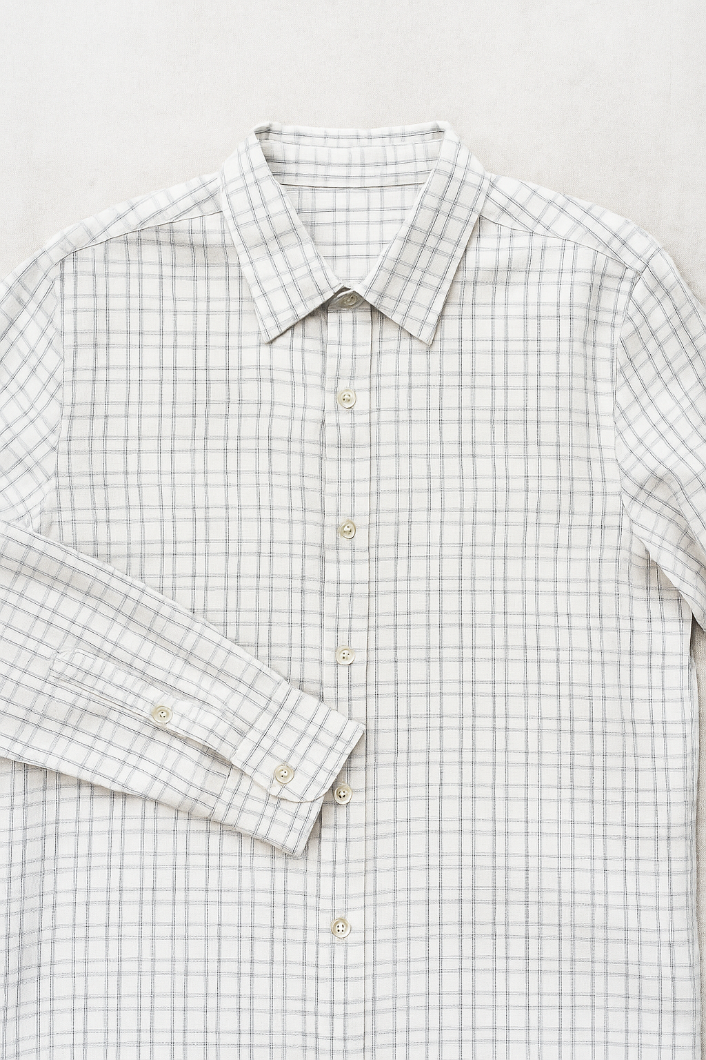 Camisas Para Hombre Manga Larga Cuadros B55303 Beige