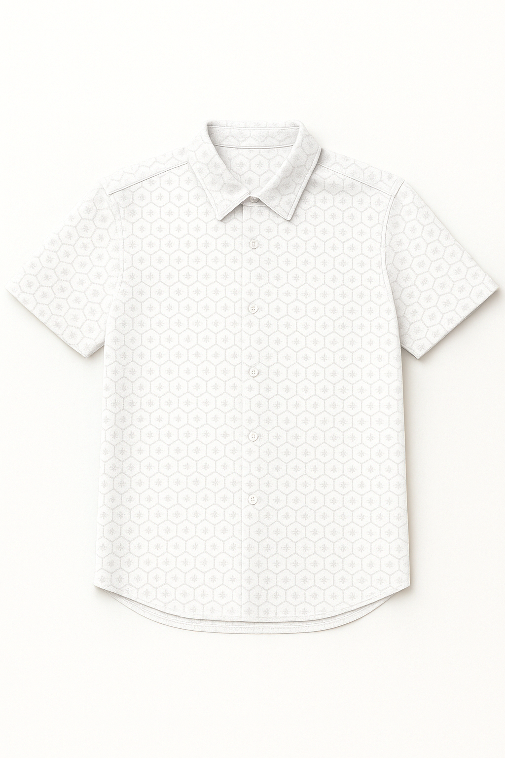 Camisas Para Hombre Textura Jacquard B55355 Blanco