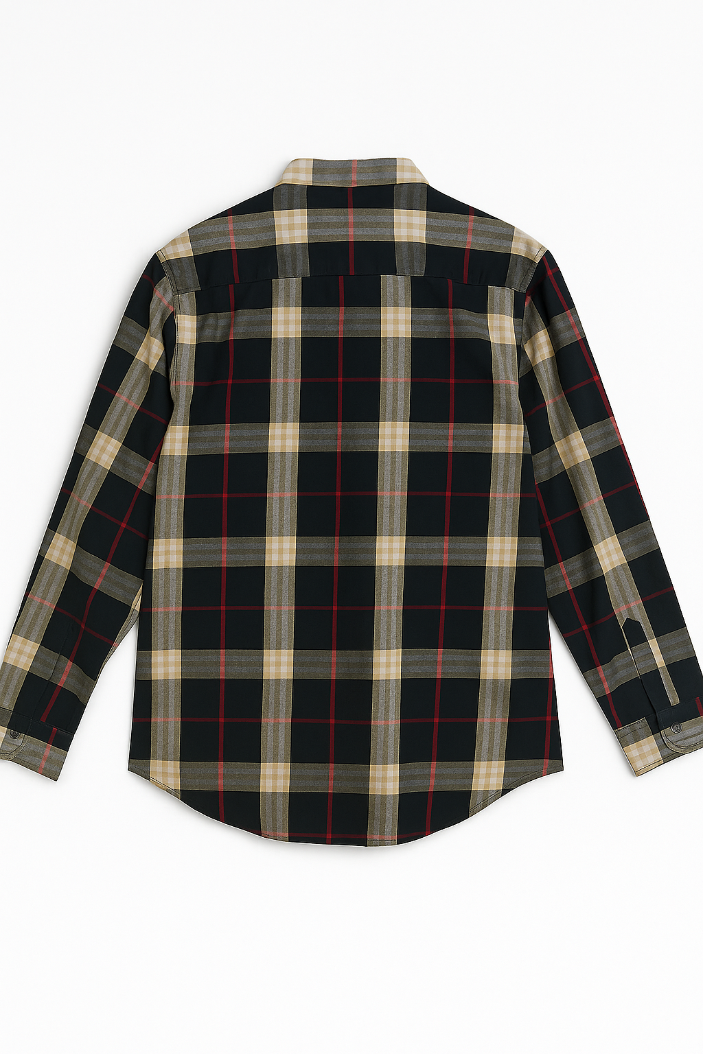 Camisas Para Hombre Cuadros Grandes B55309 Negro