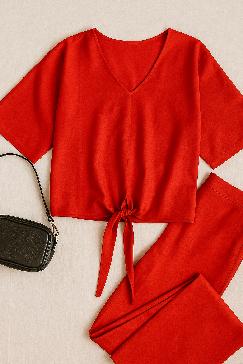 Blusas Para Mujer Oversize Con Nudo N51149 Rojo