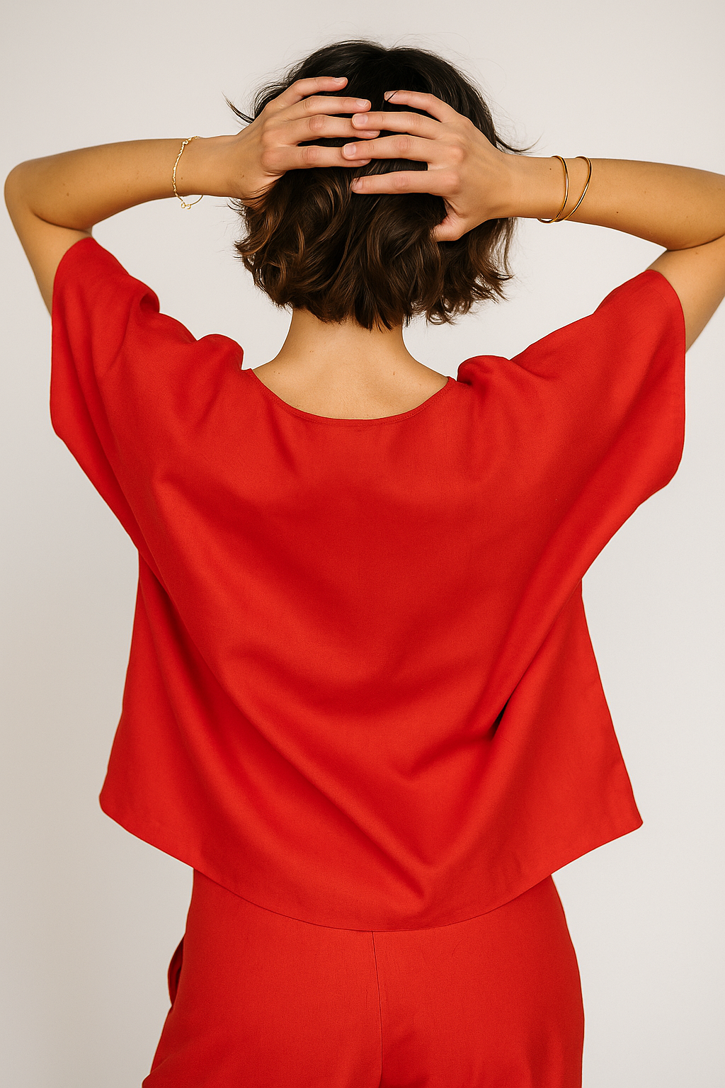 Blusas Para Mujer Oversize Con Nudo N51149 Rojo
