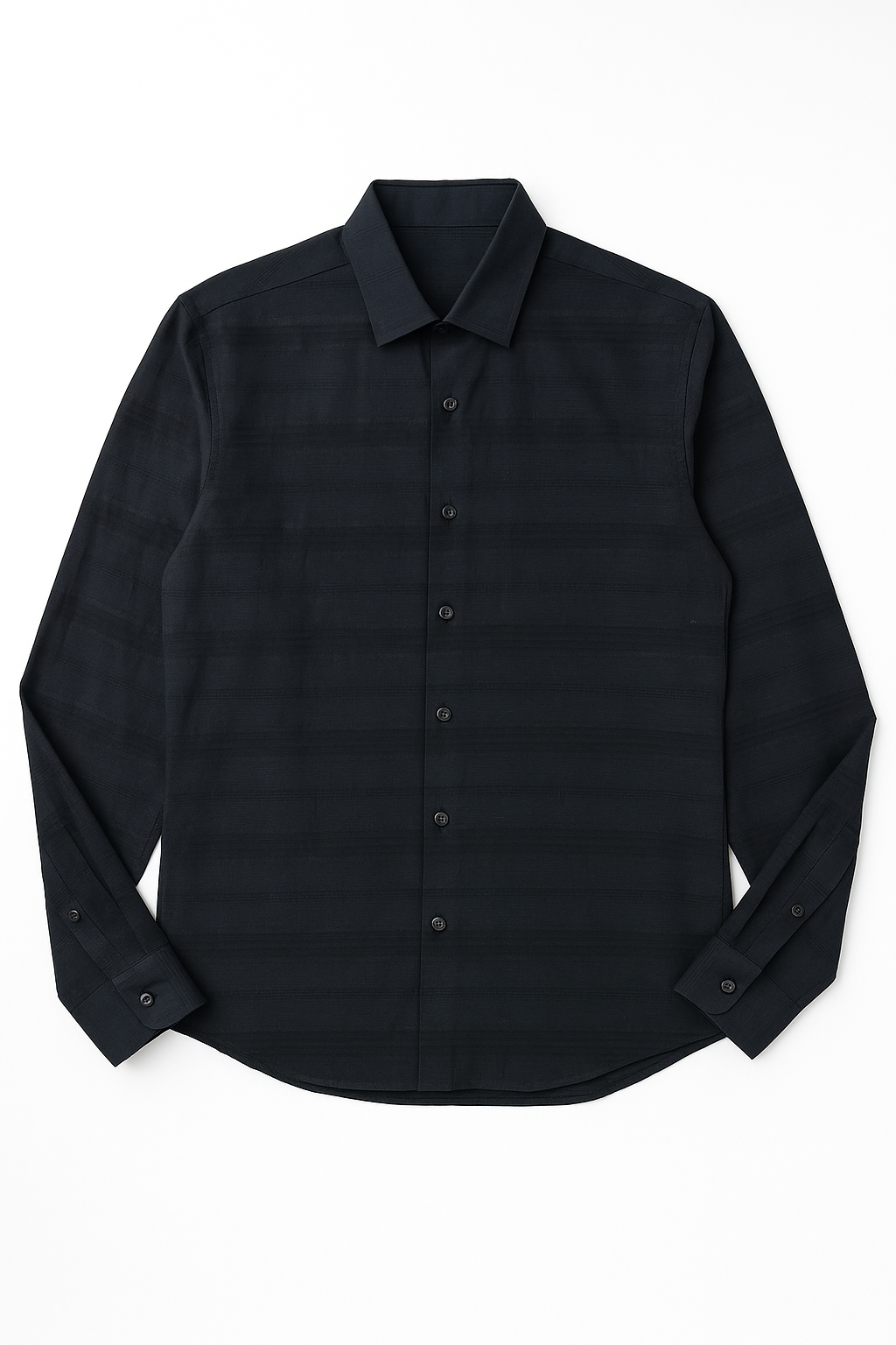 Camisas Para Hombre Satinada De Rayas B55302 Negro