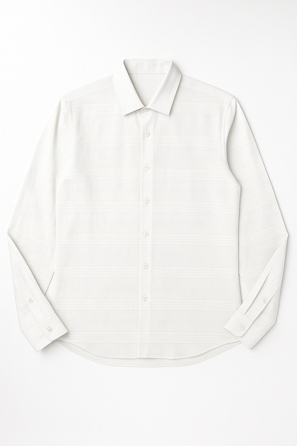 Camisas Para Hombre Satinada De Rayas B55302 Blanco