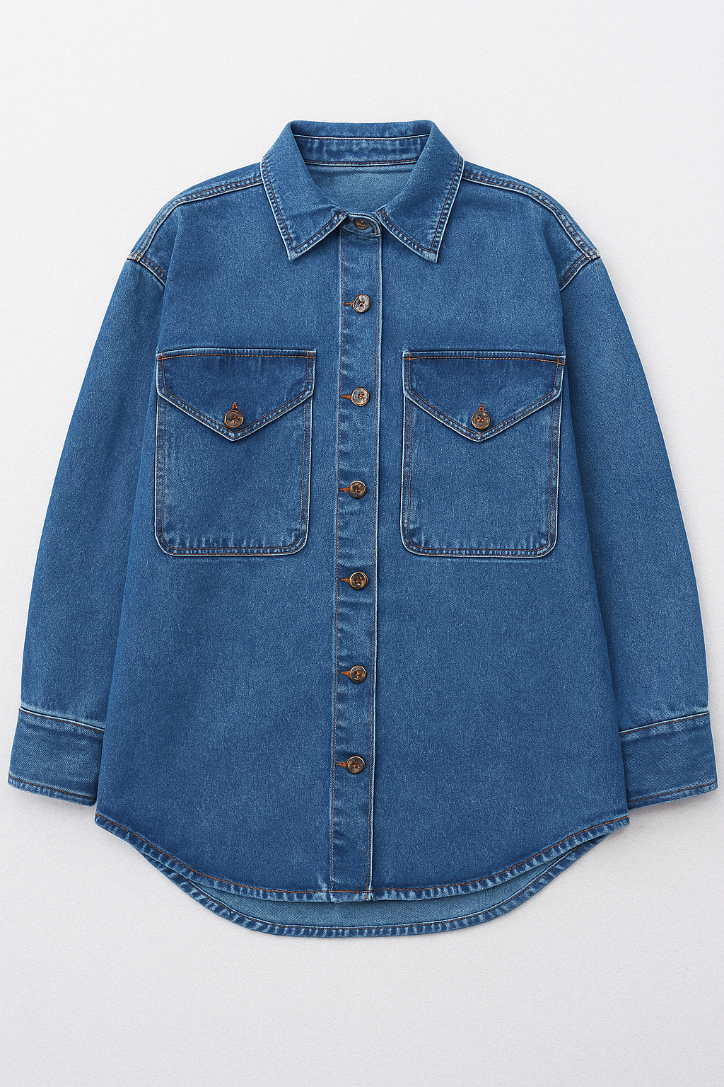 Camisolas Para Mujer Amplia de Mezclilla Oversize Q43109 Stone
