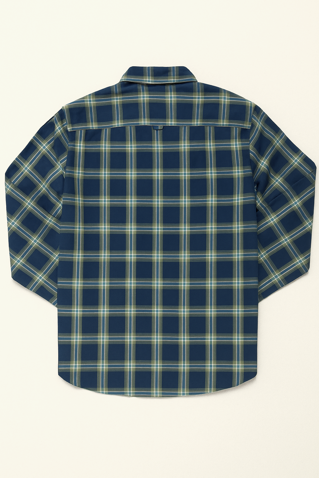 Camisas Para Hombre Manga Larga Cuadros B45123 Marino