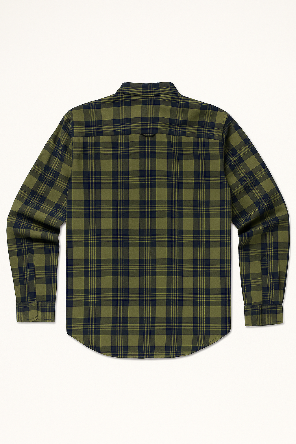 Camisas Para Hombre Manga Larga Cuadros B45122 Olivo