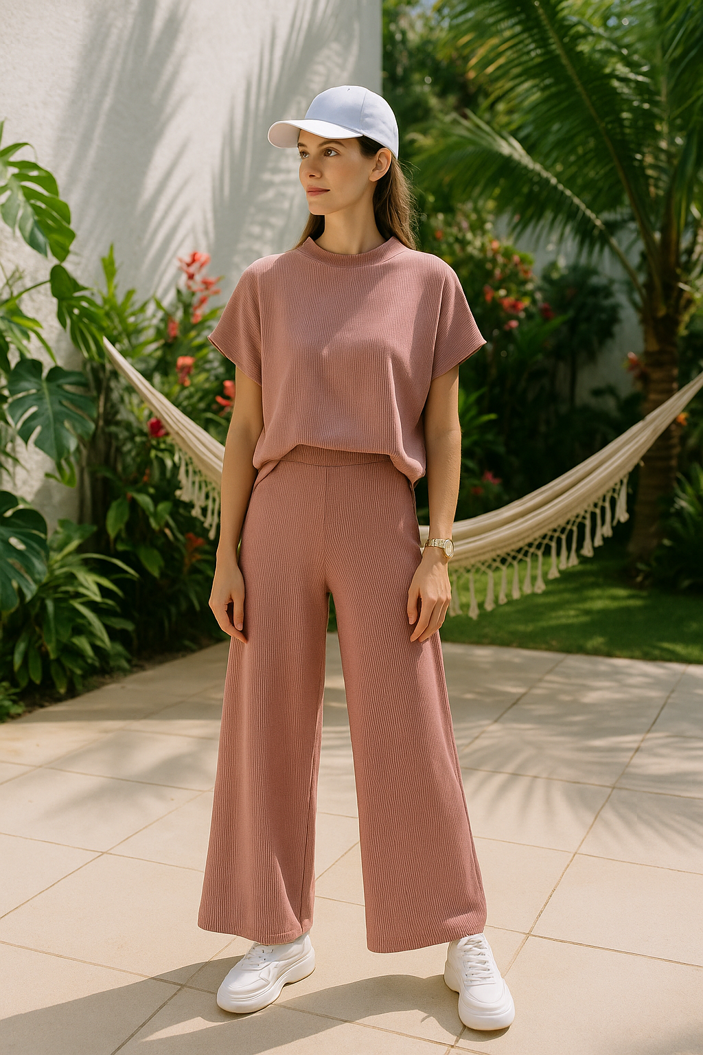 Pantalones Para Mujer Wide Leg De Canal W53118 Mauve