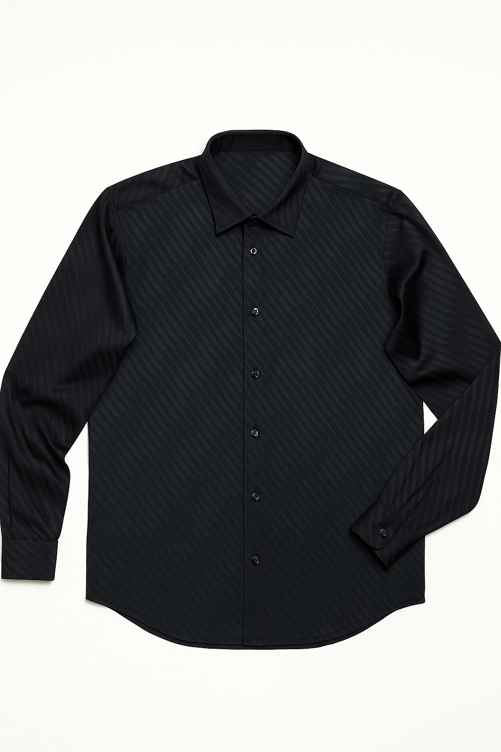 Camisas Para Hombre Jacquard Satinada B55328 Negro