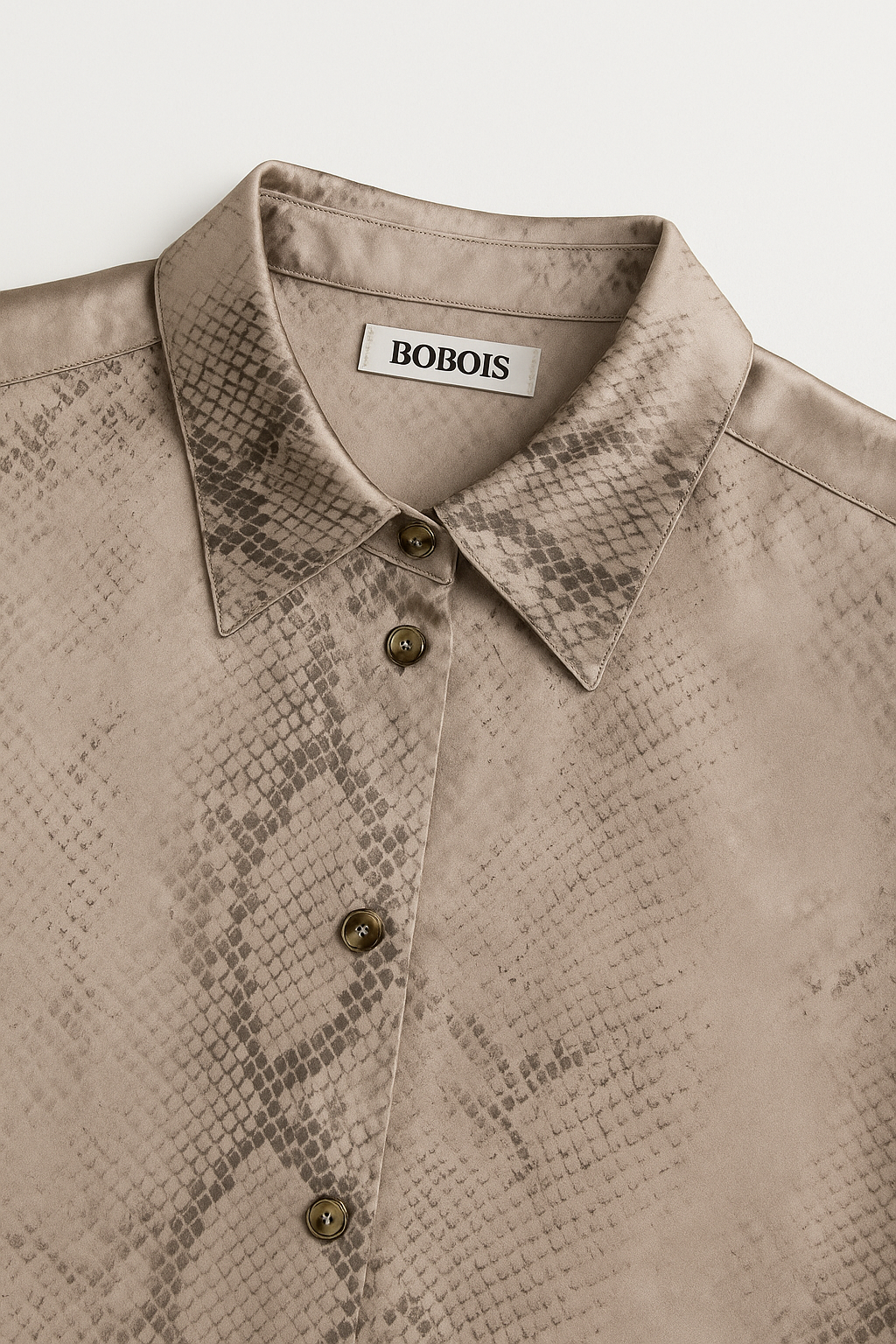 Blusas Para Mujer Satinada Animal Print N53120 Beige