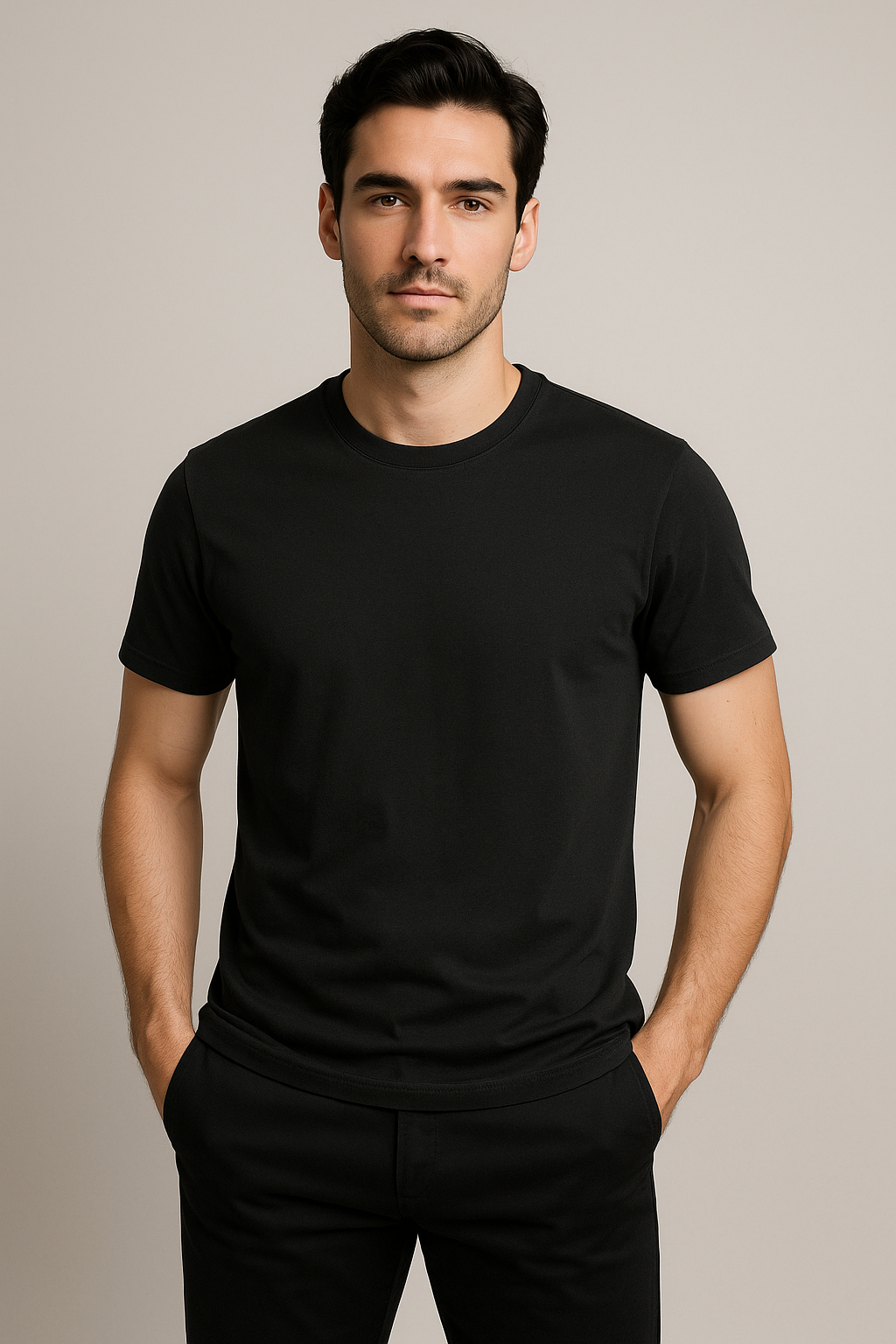 Playeras Para Hombre Manga Corta Midwieght A55306 Negro