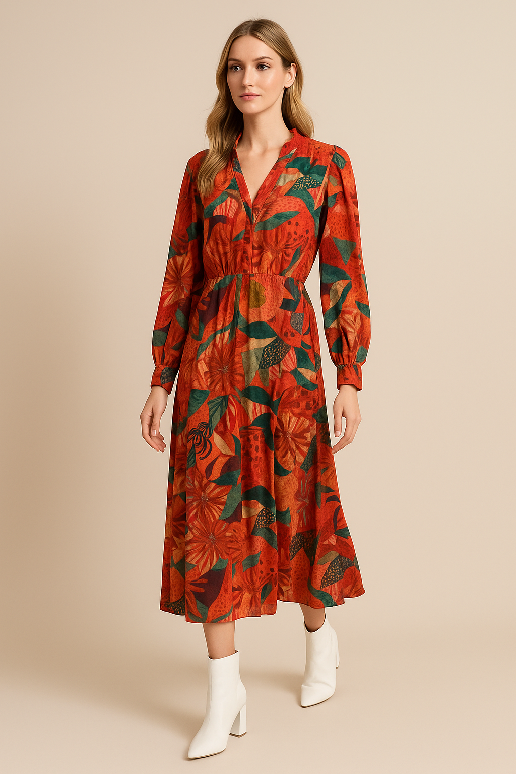 Vestidos Para Mujer Midi Largo Estampado S53124 Unico