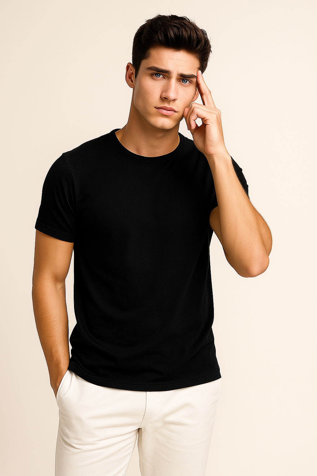 Playeras Para Hombre Cuello Redondo Basica APCR Negro