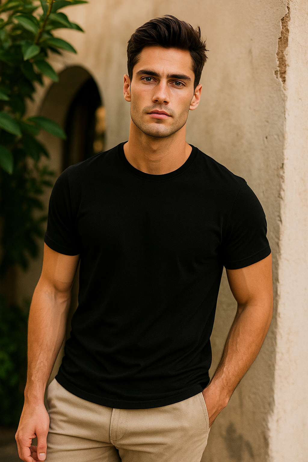 Playeras Para Hombre Cuello Redondo Basica APCR Negro