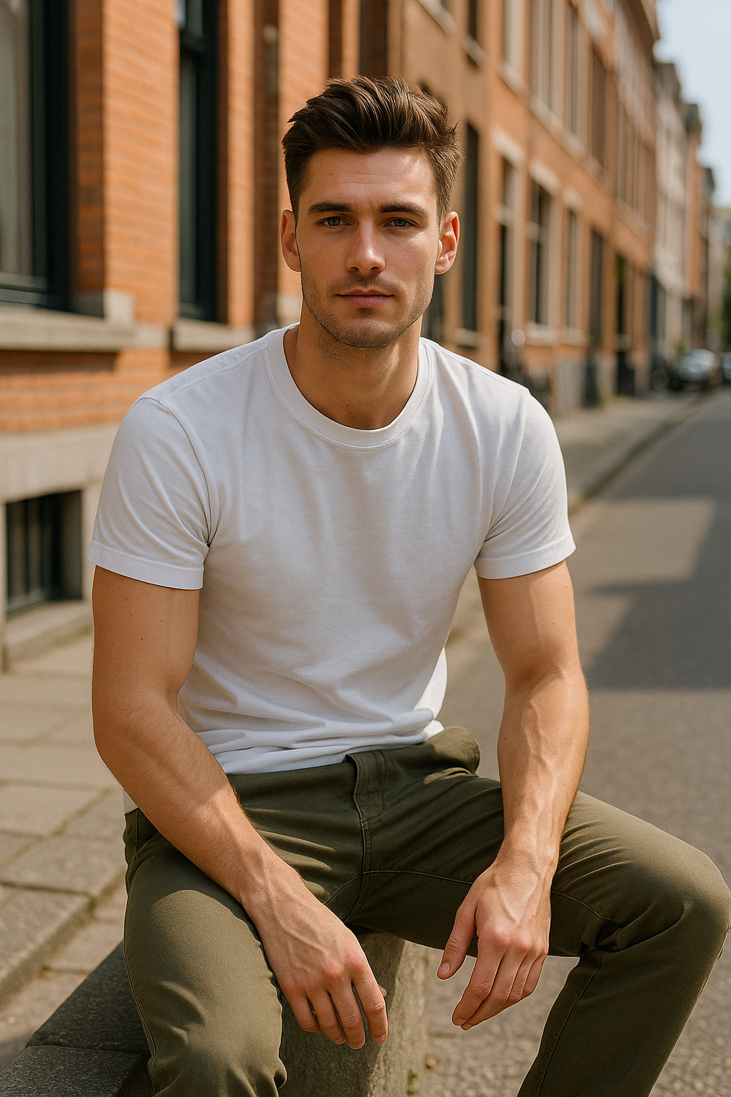 Playeras Para Hombre Cuello Redondo Basica APCR Blanco