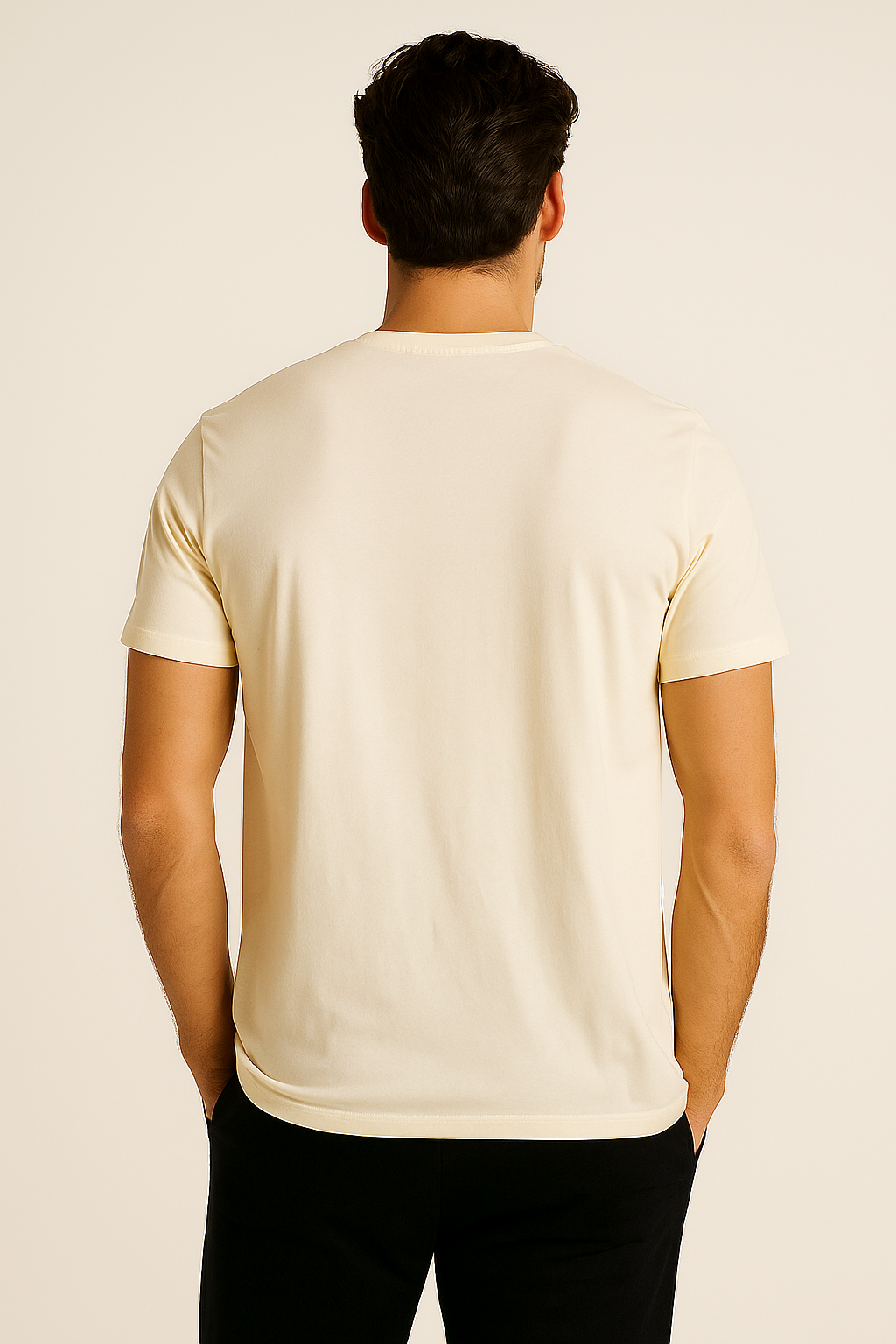 Playeras Para Hombre Cuello Redondo Basica APCR Hueso