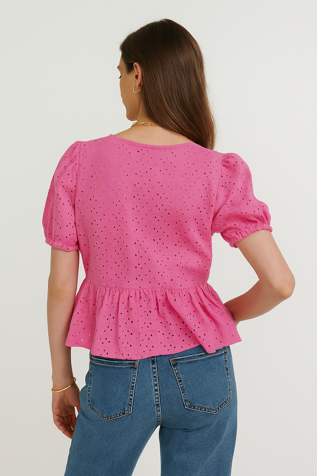Blusas Para Mujer Bordada Con Escote N51155 Rosa