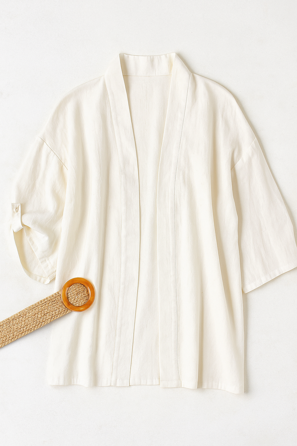 Kimonos Para Mujer Lino Estilo Japones T51101 Crema