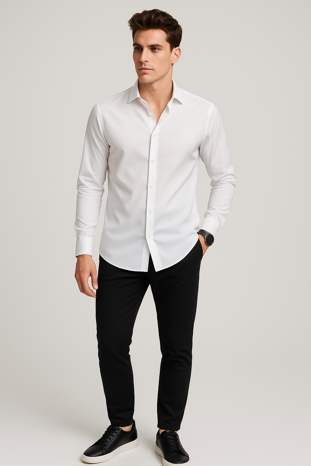 Camisas Para Hombre Regular Fit Sin Arrugas Non Iron BPOP4W Blanco