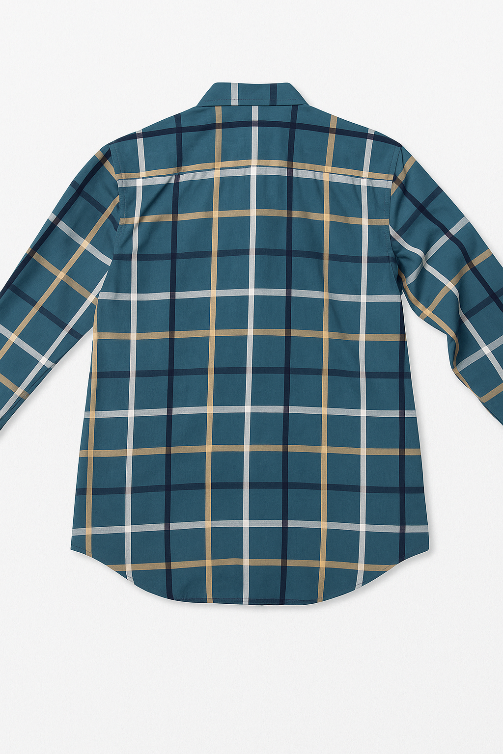 Camisas Para Hombre Satinada De Cuadros B55312 Verde