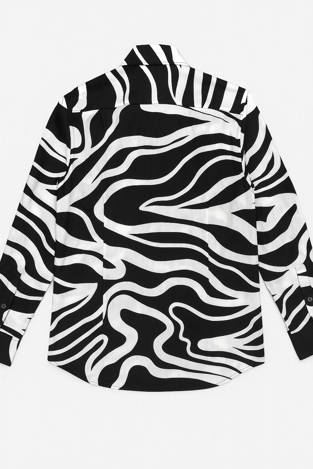 Camisas Para Hombre Estampado De Arte B55502 Blanco