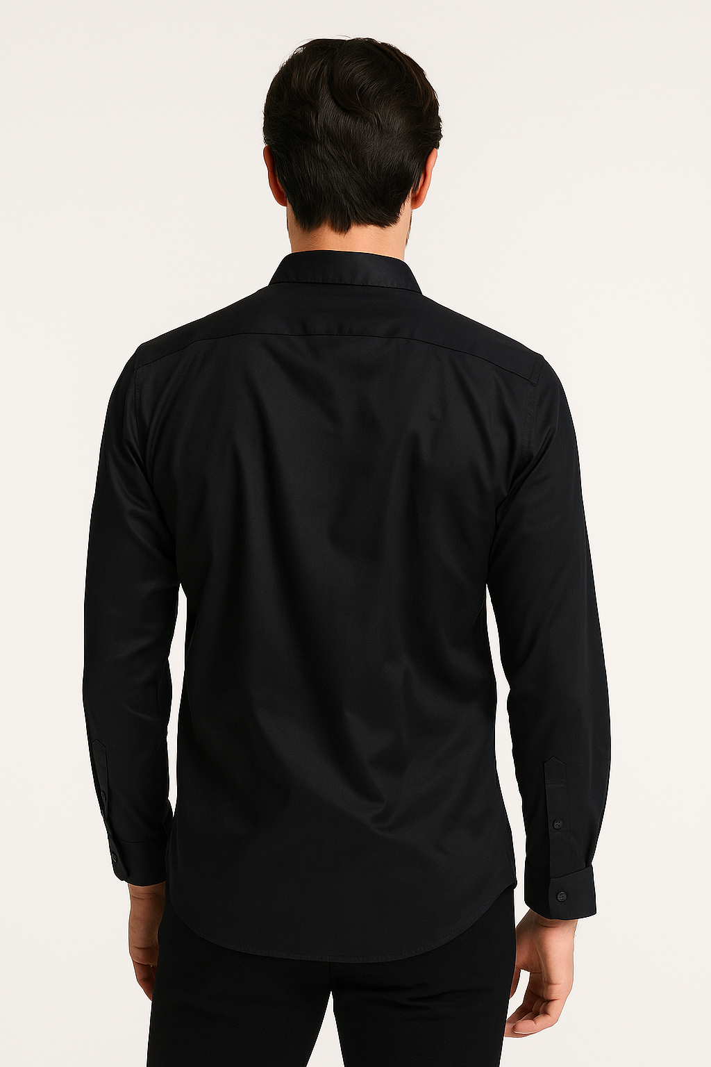 Camisas Para Hombre Jaquard Cuello Mao B55301 Negro