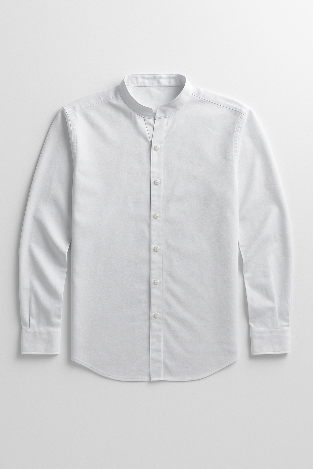 Camisas Para Hombre Jaquard Cuello Mao B55301 Blanco