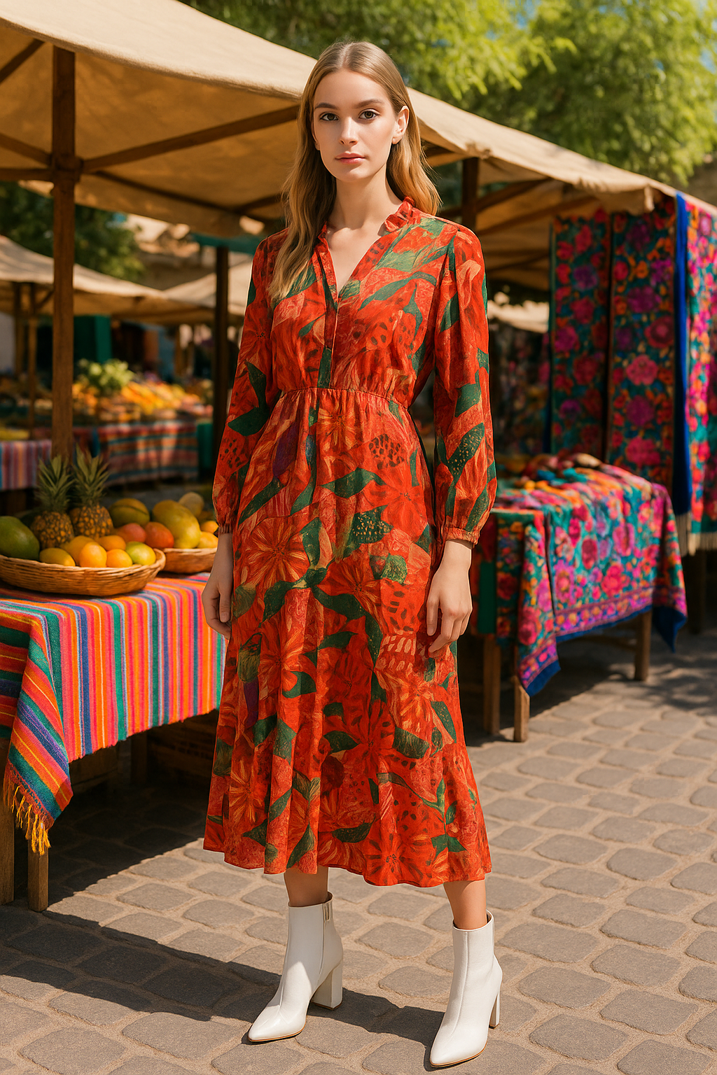 Vestidos Para Mujer Midi Largo Estampado S53124 Unico