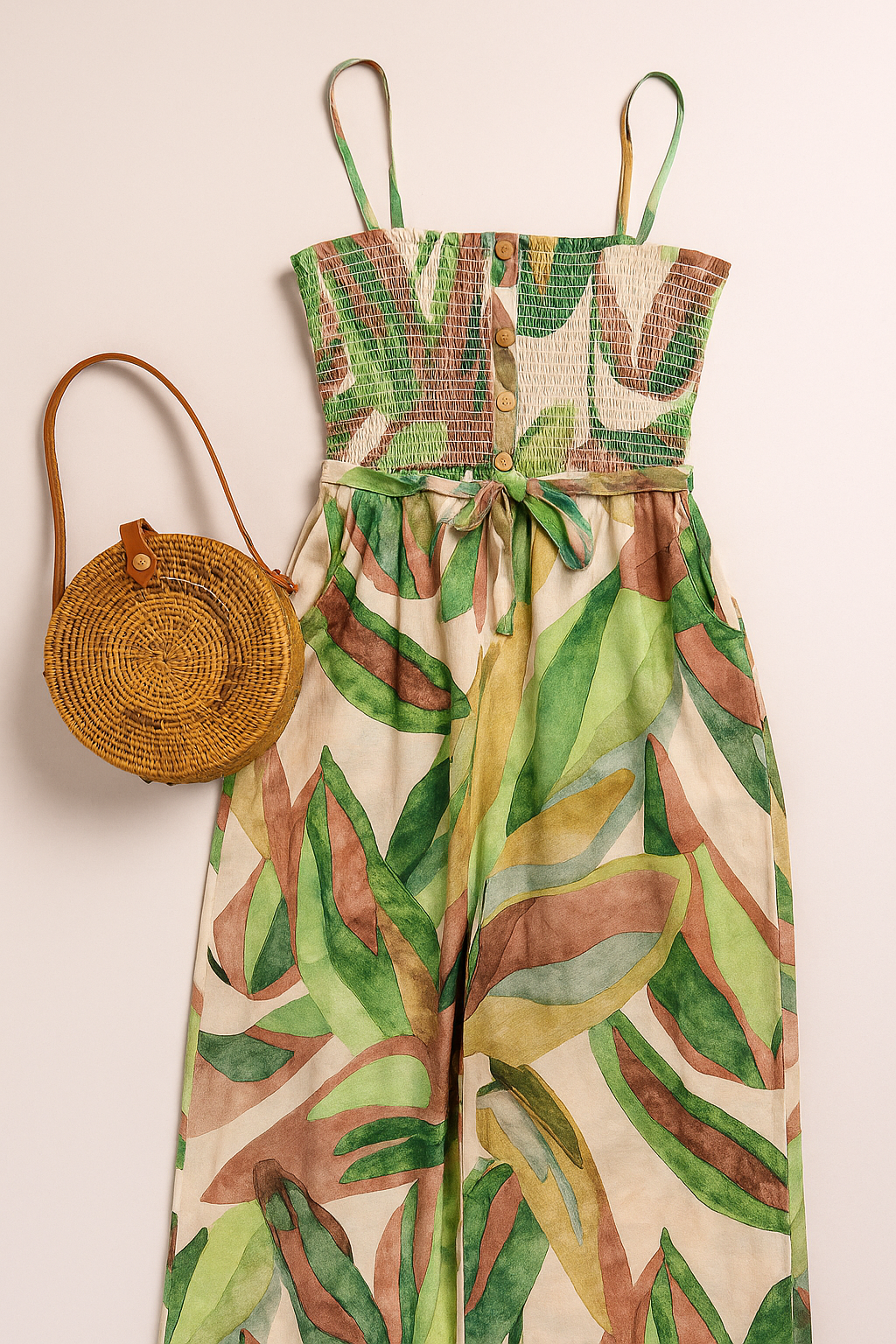 Jumpsuits Para Mujer Smok De Tirantes W51132 Unico