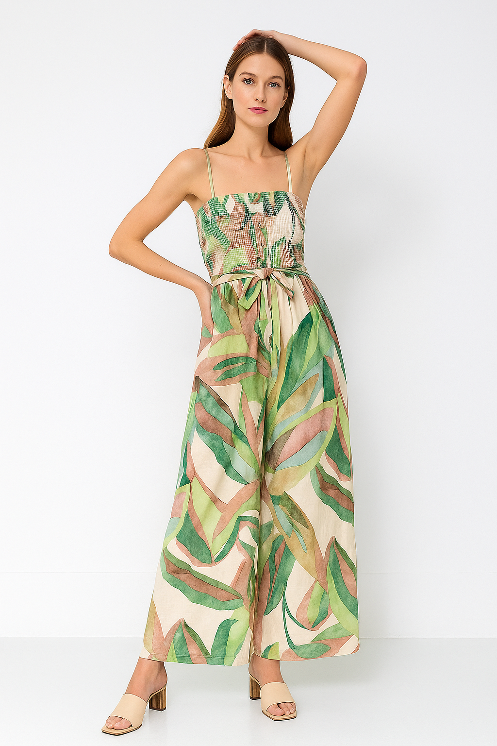 Jumpsuits Para Mujer Smok De Tirantes W51132 Unico
