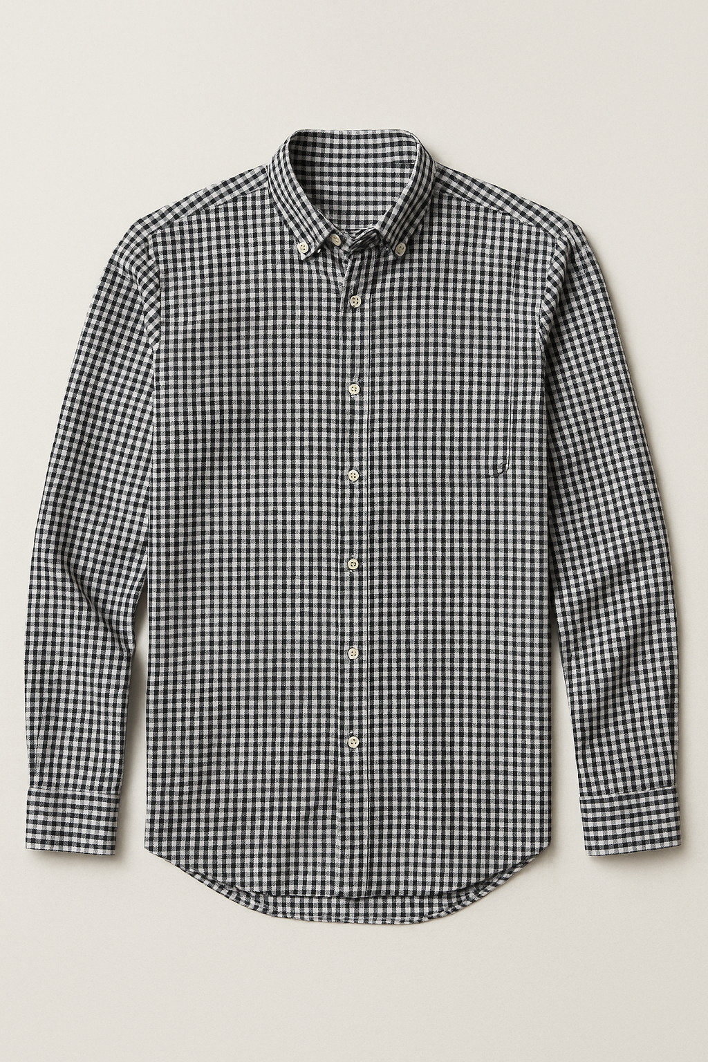 Camisas Para Hombre Manga Larga Cuadros B45213 Negro