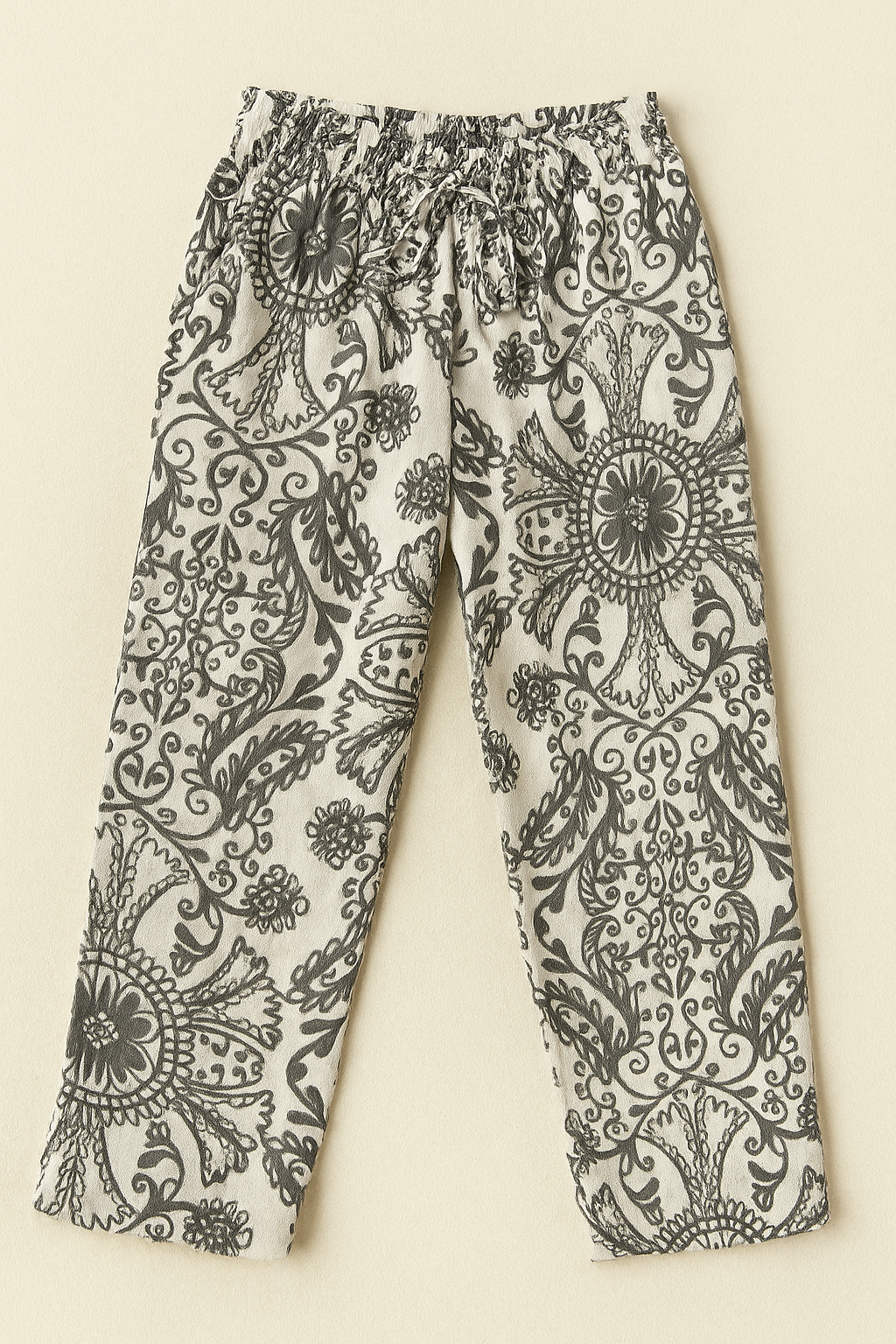 Pantalones Para Mujer Floreados Con Cinto W51127 Unico