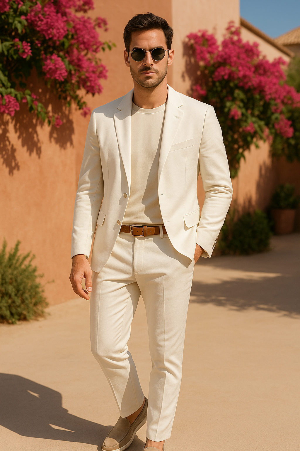Sacos Para Hombre Liso De Punto FFILATY Hueso