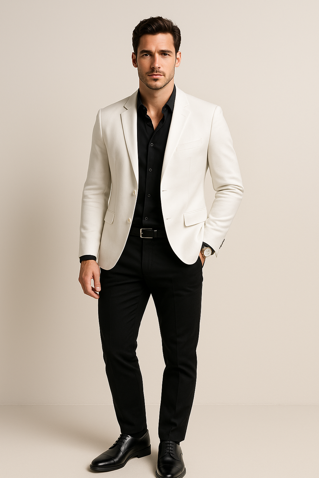 Sacos Para Hombre Liso De Punto FFILATY Hueso