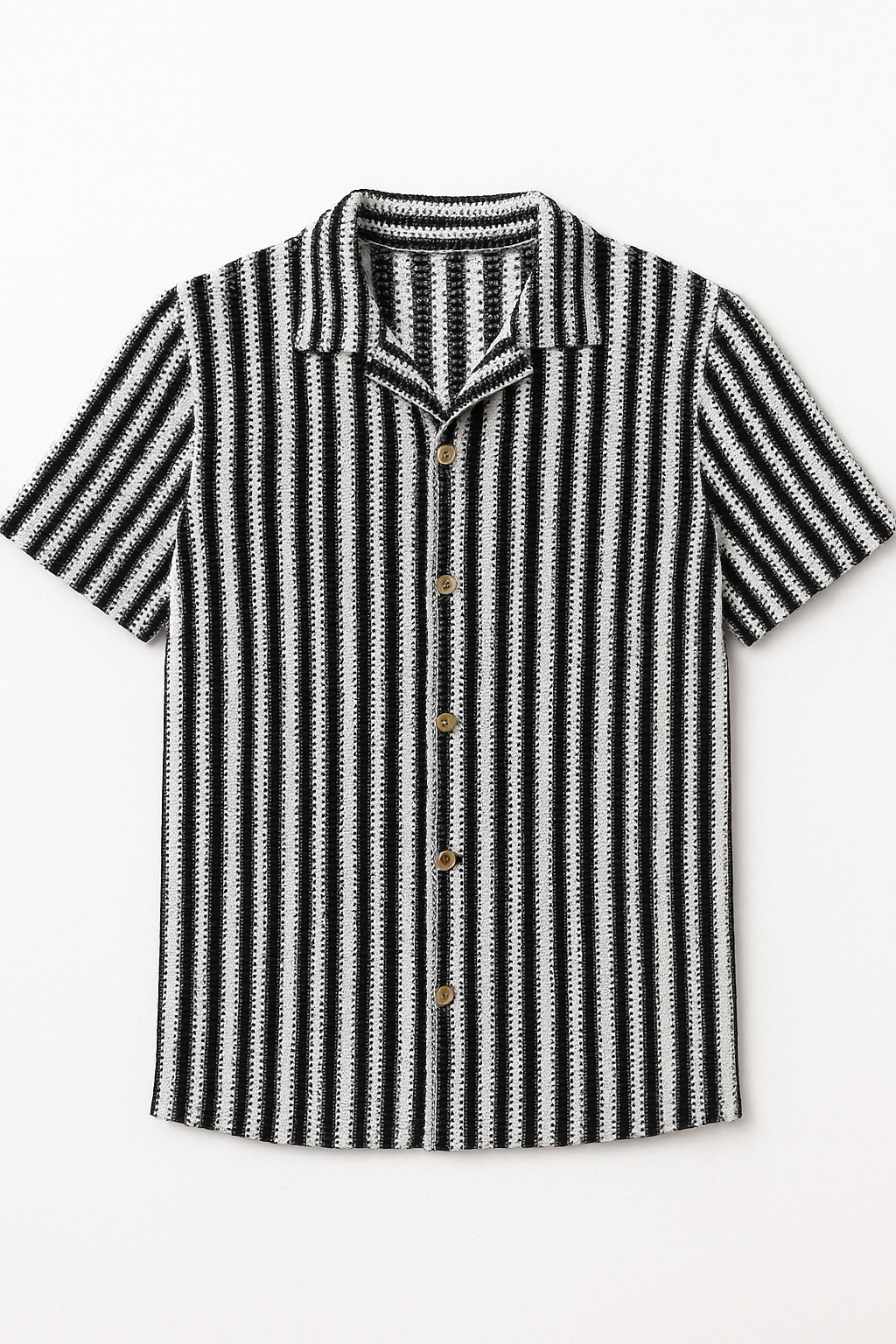 Camisas Para Hombre Crochet Horizontal B51370 Negro