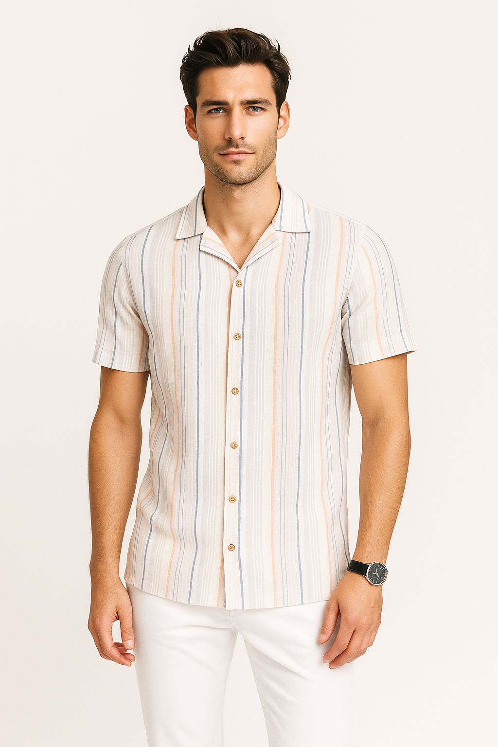 Camisas Para Hombre Resort Estampada B51364 Gris