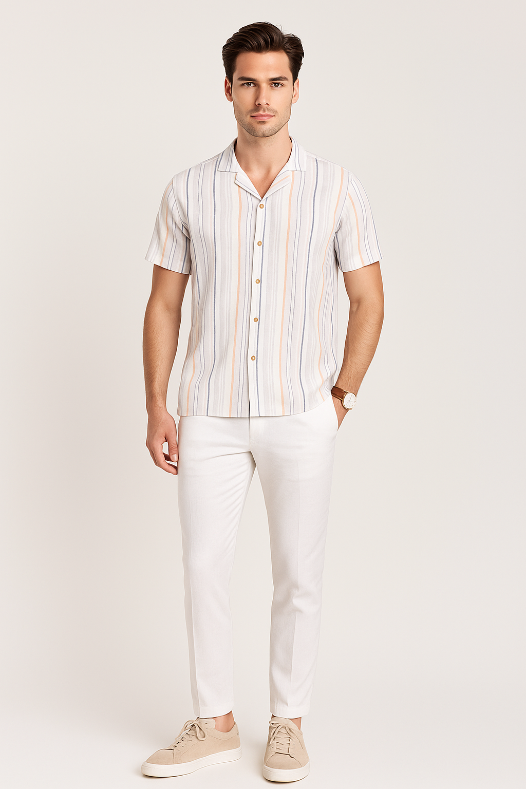 Camisas Para Hombre Resort Estampada B51364 Gris