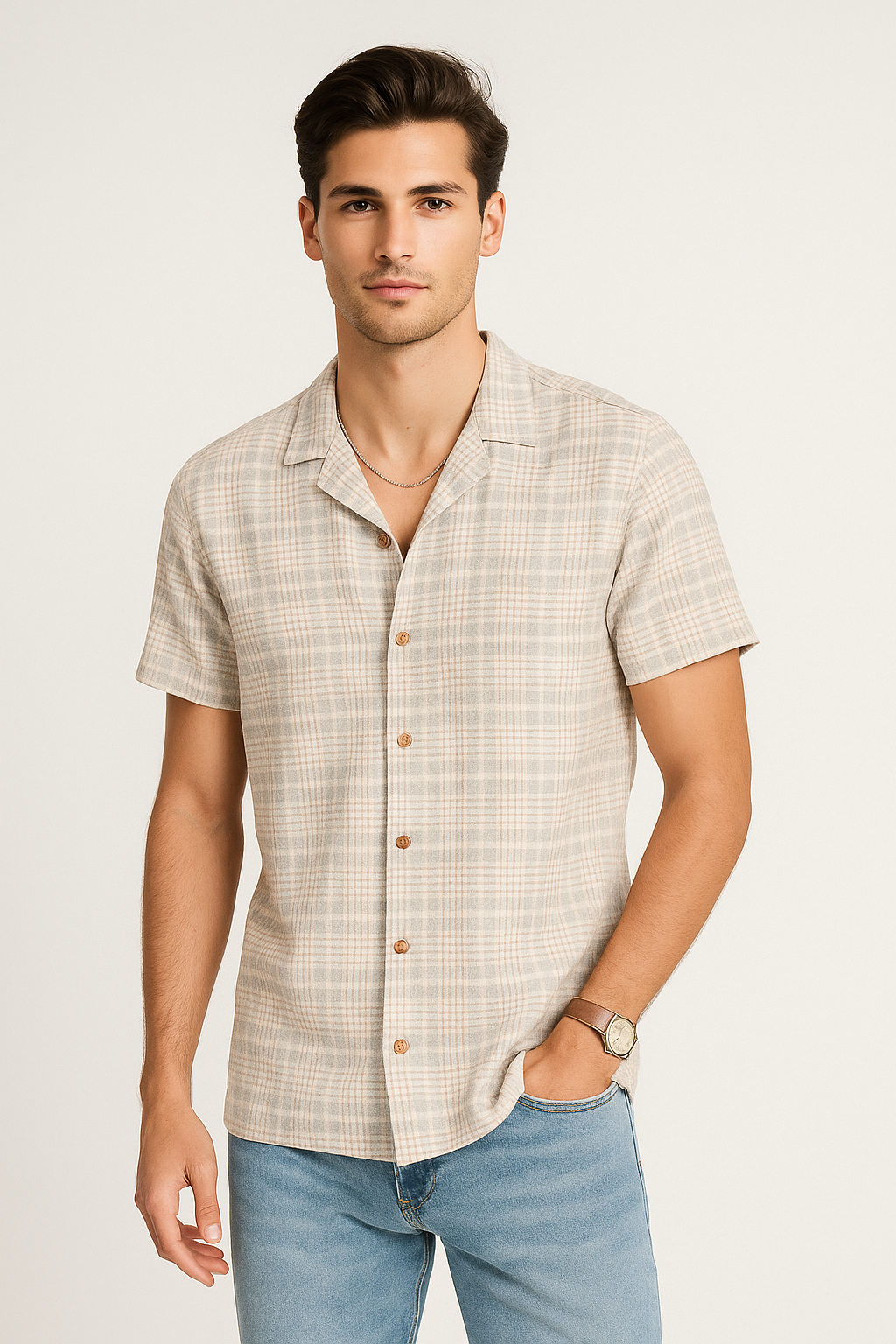 Camisas Para Hombre Dobbie Preteñido B51362 Kaki
