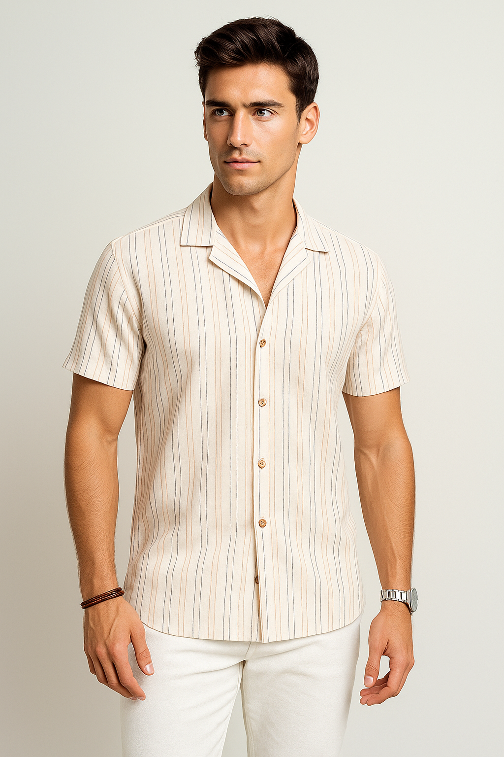 Camisas Para Hombre Dobbie Preteñido B51362 Hueso
