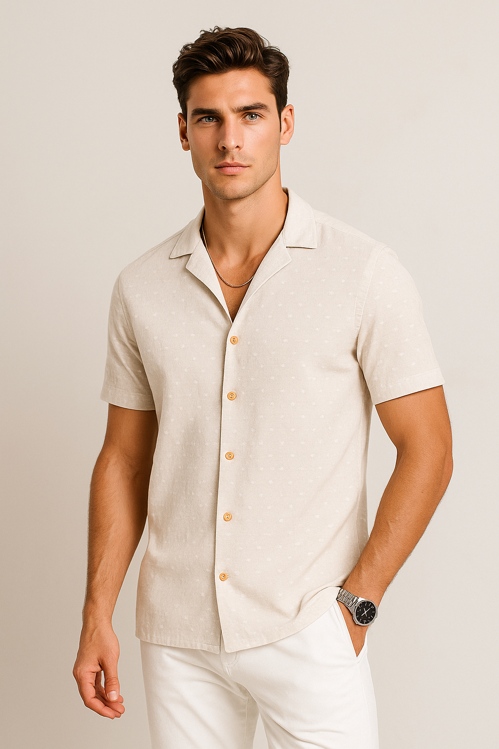 Camisas Para Hombre Dobbie Preteñido B51362 Arena