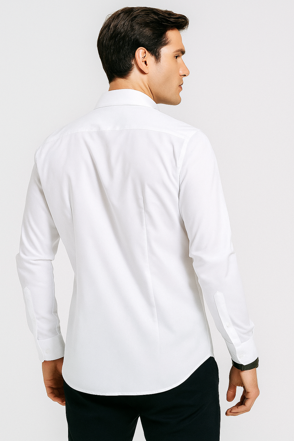 Camisas Para Hombre Regular Fit Stretch B51301 Blanco