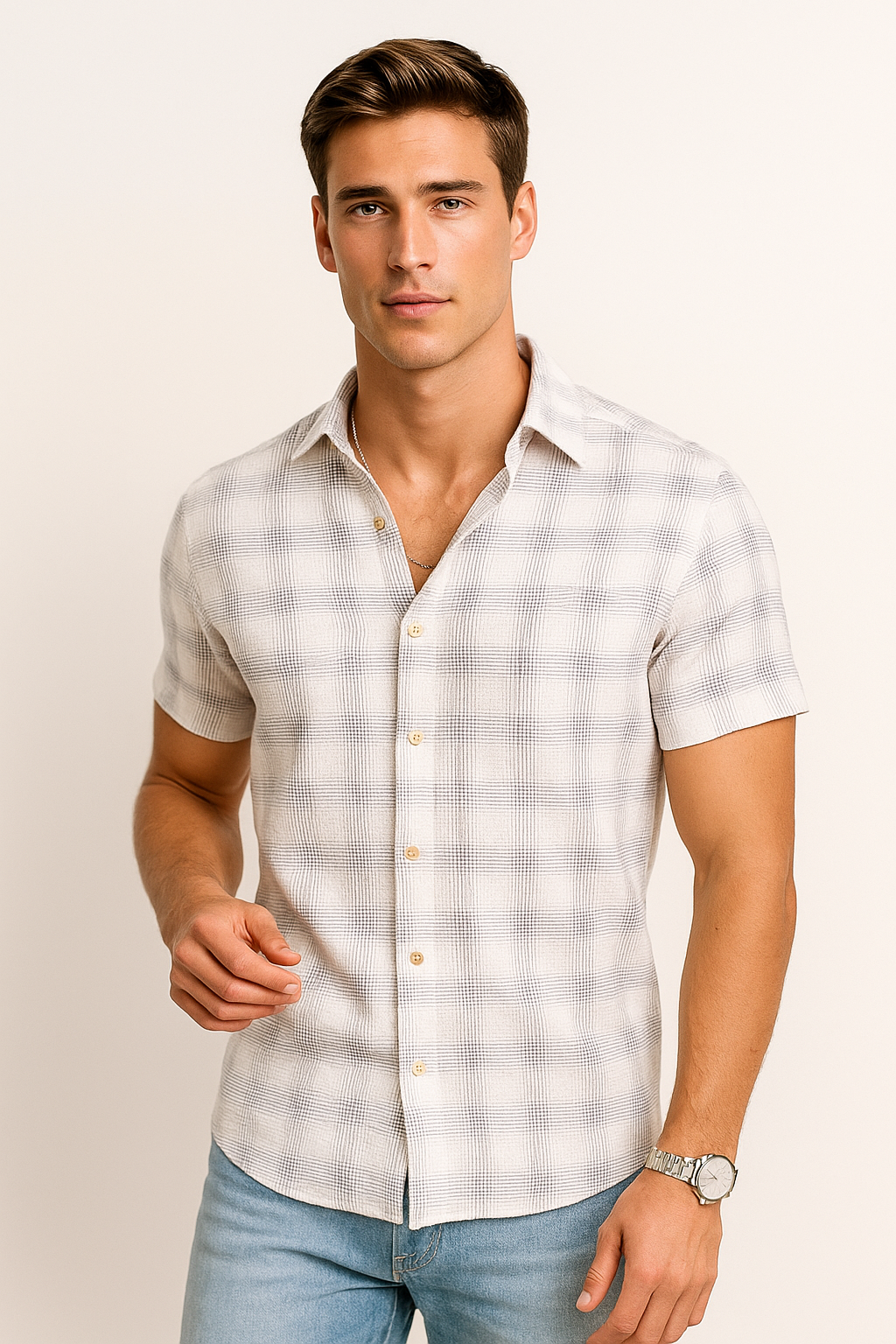 Camisas Para Hombre Dobbie Con Textura B51356 Marino