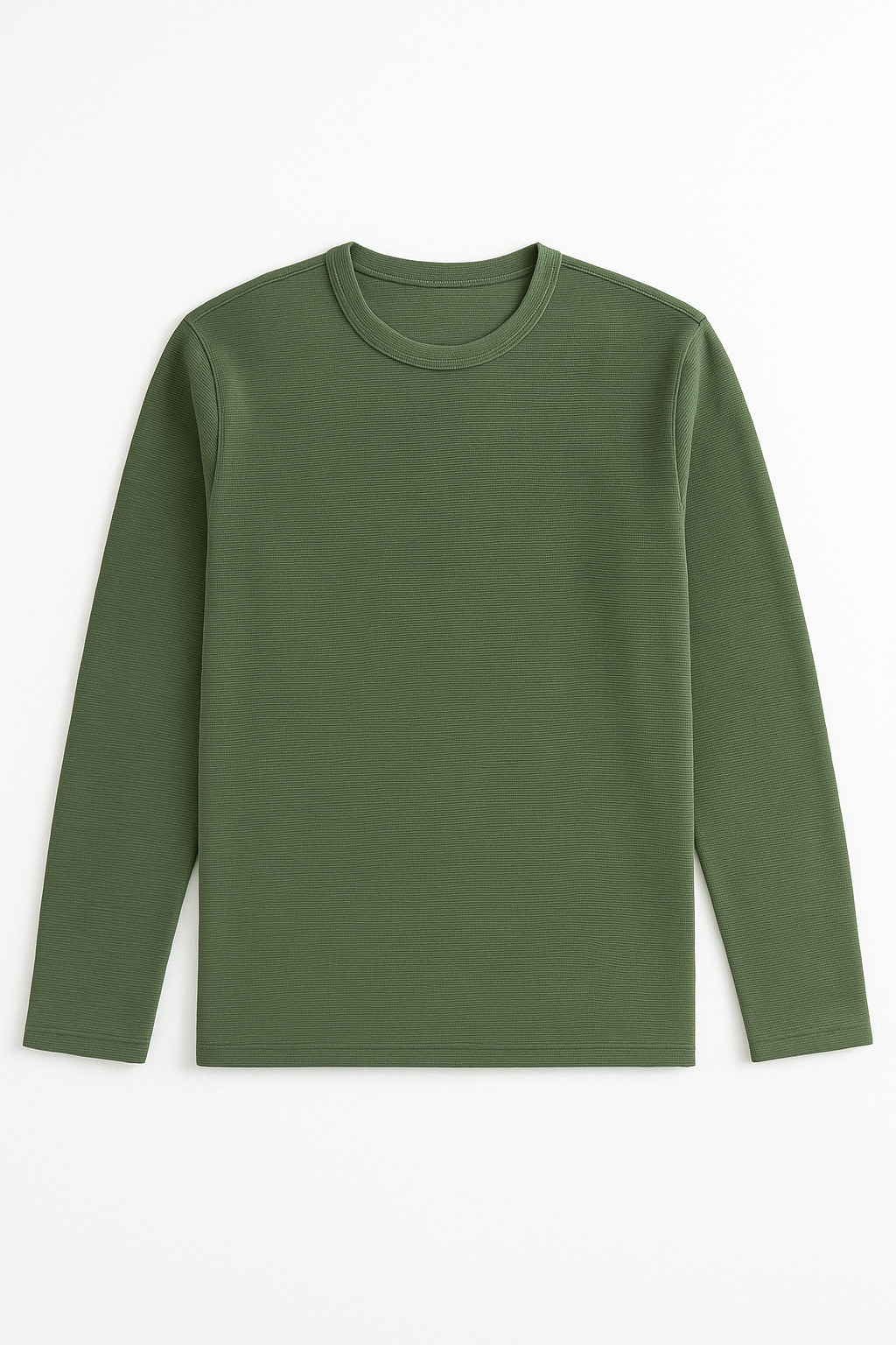 Playeras Para Hombre Manga Larga Textura A55311 Olivo