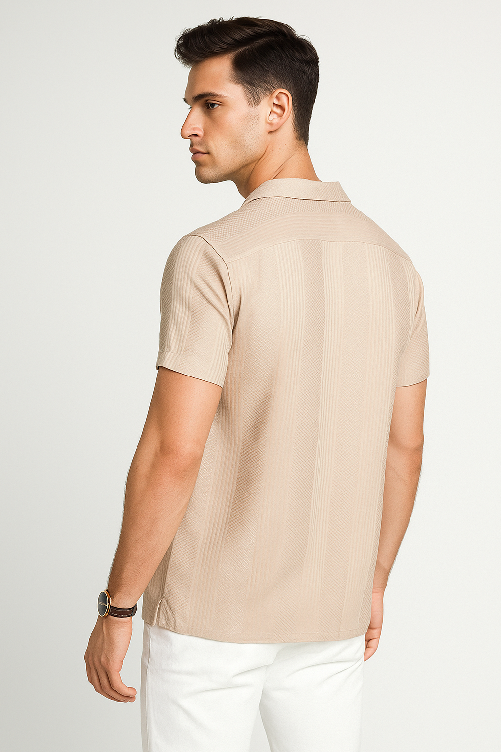 Camisas Para Hombre Jacquard Relaxed Fit B51363 Arena