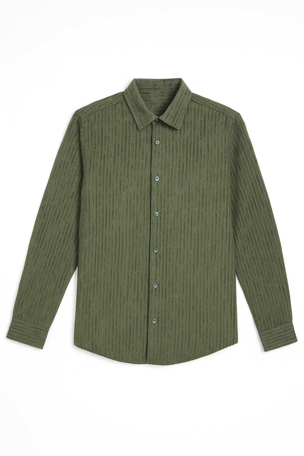 Camisas Para Hombre Manga Larga Chenille B55320 Olivo