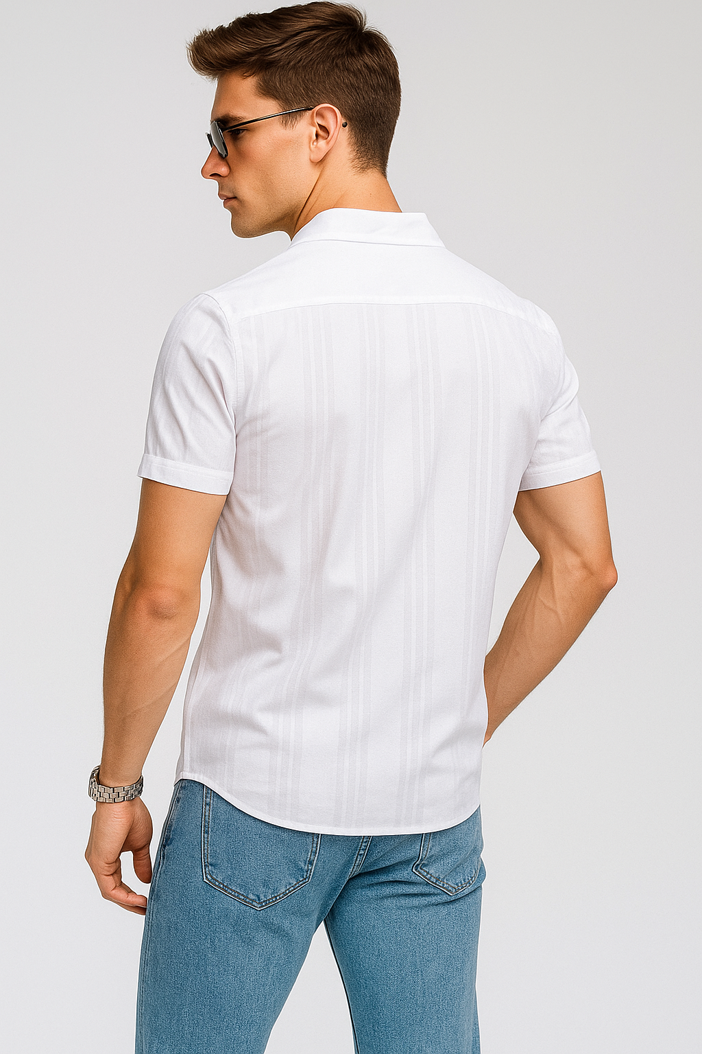 Camisas Para Hombre Regular Fit Solida B51358 Blanco